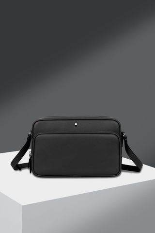 TÚI ĐEO CHÉO NAM MONT* DA BÒ ĐEN TỐI GIẢN SANG TRỌNG FORM VUÔNG COMPACT