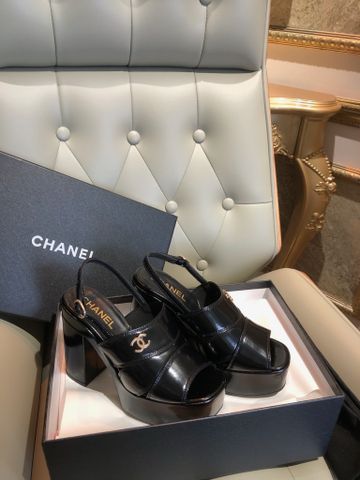 SANDAL CAO GÓT NỮ CHNL*  DA BÒ, GÓT KHỐI 9.5CM, MŨI HỞ