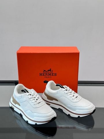 GIÀY SNEAKER NAM H M PHỐI DA BÊ & MESH, ĐẾ LAYERED NĂNG ĐỘNG