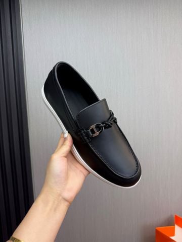 GIÀY SLIP ON NAM HM DA BÊ PHỐI DÂY DA BỆN & KHÓA CHAÎNE D’ANCRE PHONG CÁCH HÀNG HẢI