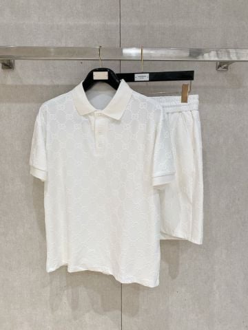 BỘ POLO SHORT NAM G C GG JACQUARD AIR-LAYER DẬP NỔI PHOM RELAXED