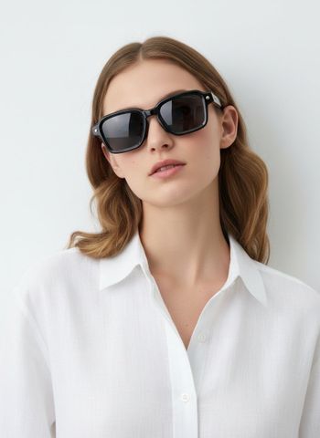 KÍNH MÁT NAM NỮ JD PROJECT PHOM VUÔNG OVERSIZE GỌNG ACETATE DÀY DẶN ĐIỂM ỐC KIM LOẠI SANG TRỌNG