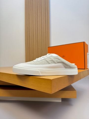 GIÀY SỤC SNEAKER NAM H M PHOM LOW-TOP HỞ GÓT, H CANVAS PHỐI DA BÊ VÂN HẠT