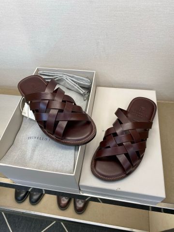 SANDAL SLIDE NAM B C WOVEN LEATHER ĐAN DA BÊ THỦ CÔNG SIÊU ĐẸP