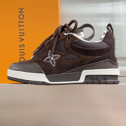 GIÀY SNEAKER NAM L V SKATE PHOM CHUNKY PHỐI DA BÊ LỘN & LƯỚI KỸ THUẬT
