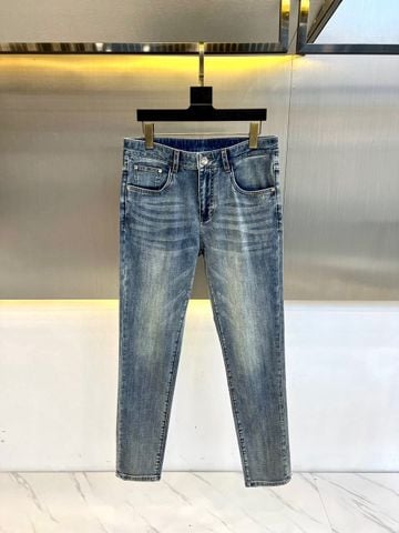 QUẦN JEANS NAM F G PHOM SLIM STRAIGHT WASH BẠC CỔ ĐIỂN, PATCH DA GANCINI