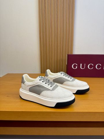 GIÀY SNEAKER NAM G C – PHỐI GG CANVAS, DA BÊ NAPPA & ĐẾ CHUNKY HAI TÔNG