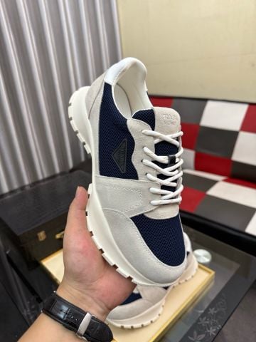 GIÀY SNEAKER NAM P R D PHỐI DA BÊ & VẢI LƯỚI CAO CẤP ĐẾ TPU