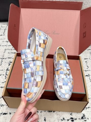 GIÀY LOAFER NAM NỮ L P CHARM MINI, VÂN Ô MOSAIC ĐỘC LẠ