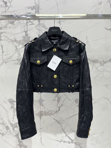 BỘ ÁO VÁY DA NỮ BALMAIN*  CÚC VÀNG SIGNATURE