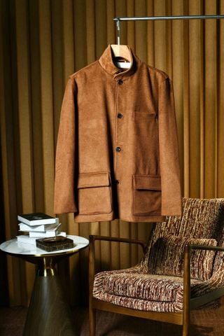 ÁO KHOÁC NAM L P ROADSTER – CASHMERE & WOOL, PHỐI DA CỪU SUEDE, CHẤT LƯỢNG THƯỢNG HẠNG