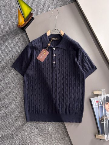 ÁO POLO NAM L P KNIT COTTON SILK CABLE TEXTURE – SHORT