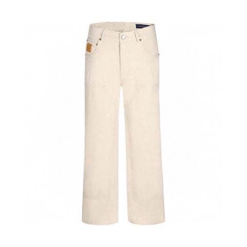 QUẦN JEANS NAM L*V  PHỐI NHÃN DA DẬP NỔI