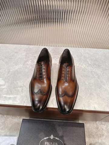 GIÀY NAM OXFORD PRAD* DA BÒ NÂU HAND-BURNISHED