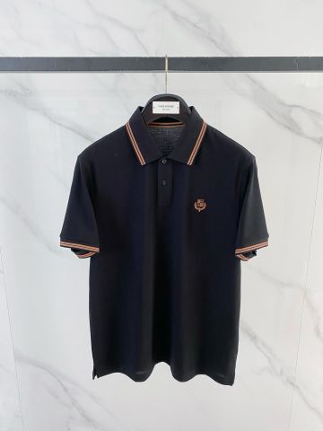 ÁO POLO NAM LP* CỔ BẺ PHỐI VIỀN KẺ, CHẤT PIQUÉ CO GIÃN LOGO THÊU CREST