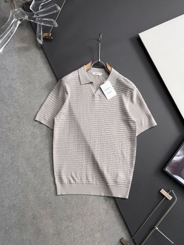 ÁO POLO DỆT KIM NAM B V HỌA TIẾT CARO NỔI