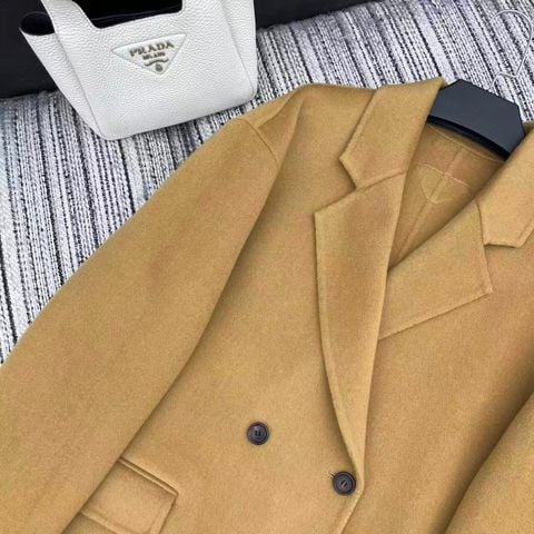 ÁO KHOÁC NỮ PRA* – DOUBLE-FACE WOOL, DÁNG SUÔNG THANH LỊCH, ĐẠP NÚT ĐÔ