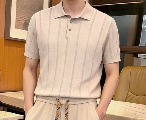 ÁO POLO NAM B B R COTTON PIQUÉ CỔ PHỐI HOUSE CHECK