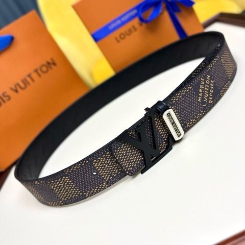 THẮT LƯNG NAM L V KHÓA LV XOAY 2 MẶT DẬP MONOGRAM BẢN 4.0CM
