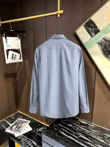 ÁO SƠ MI NAM L V JACQUARD CARO CHÌM THÊU LOGO NGỰC PHOM ĐỨNG GỌN SANG TRỌNG