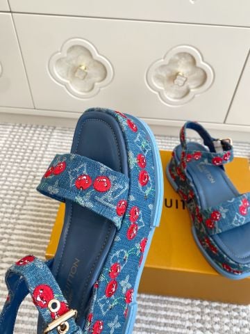 SANDAL NỮ LV* MAYA PLATFORM CHERRY DENIM 5.5CM