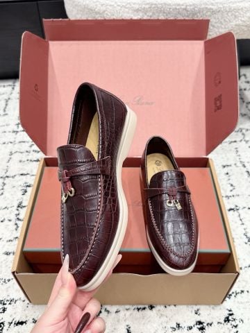 GIÀY LOAFER NAM NỮ L P SUMMER CHARMS WALK DA BÒ DẬP VÂN CÁ SẤU