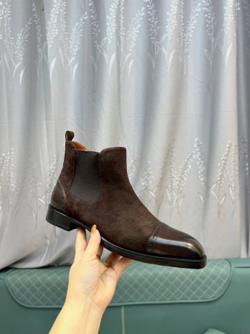 GIÀY NAM BOOT CHELSEA BERL* PATINA MŨI–GÓT, DA LỘN NÂU