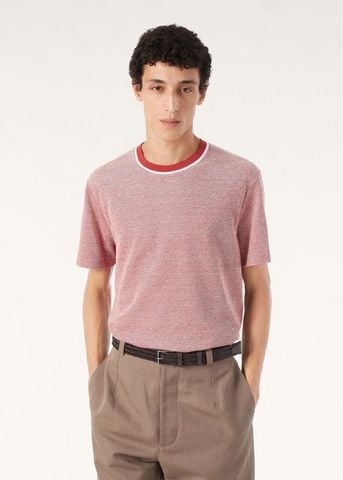 ÁO THUN NAM LP DÒNG SCIABECCO CỔ TRÒN VIỀN TƯƠNG PHẢN CHẤT PIQUE COTTON-LINEN