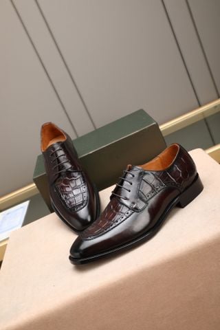 GIÀY NAM BERLUT* DRESS PATINA THỦ CÔNG “SCRITTO” NÂU RƯỢU VANG