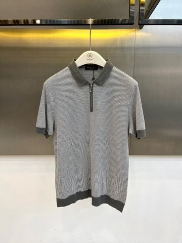 ÁO POLO NAM L P HALF ZIP DỆT HỌA TIẾT MICRO CHECK