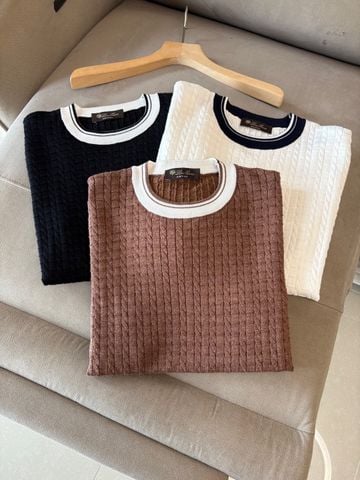 ÁO LEN DỆT KIM NAM LP HỌA TIẾT JACQUARD HÌNH THOI BO VIỀN TƯƠNG PHẢN