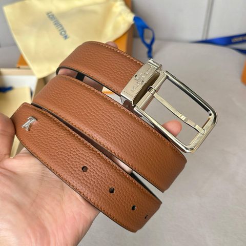 THẮT LƯNG NAM L V BẢN 3.5CM – DA VÂN TOGO, ĐẦU KHÓA XOAY PIN BUCKLE THANH LỊCH