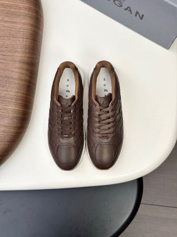 GIÀY NAM SNEAKER Ho.gan*  DA BÒ NÂU ĐẾ TRẮNG CAO CẤP*