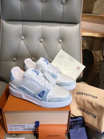 SNEAKER TRAINER NAM NỮ L V PHỐI HOẠ TIẾT LOANG XANH LIGHT ĐỘC BẢN