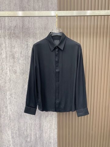 ÁO SƠ MI NAM G V 2026SS MONOGRAM JACQUARD – PHOM RELAXED TAILORING, NẸP NÚT ẨN