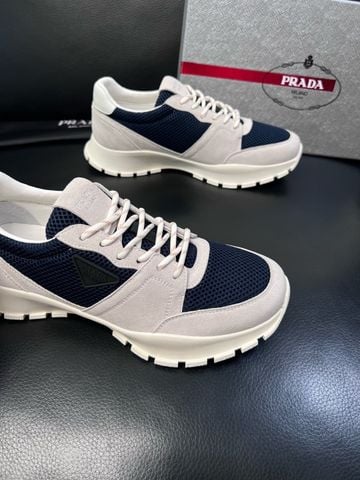 GIÀY SNEAKER NAM PRD PHỐI DA BÒ BỀ MẶT MỊN & LƯỚI KỸ THUẬT, ĐẾ RĂNG CƯA THỂ THAO CAO CẤP