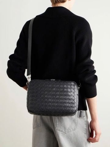 TÚI ĐEO CHÉO NAM B V INTRECCIATO CAMERA BAG – CALFSKIN LEATHER, PHOM HỘP SEMI-STRUCTURED