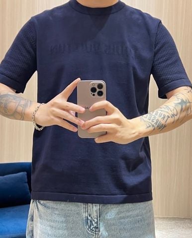 ÁO PHÔNG DỆT KIM NAM LV CỔ TRÒN – POINTELLE THOÁNG KHÍ, COTTON PHA CASHMERE