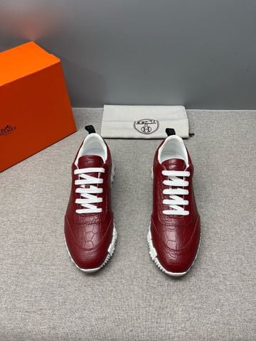 GIÀY SNEAKER NAM H M PHOM LOW-TOP DA CROC-EMBOSSED PHỦ BÓNG PHỐI ĐẾ RĂNG CƯA