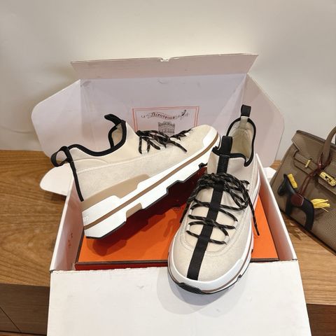 GIÀY SNEAKER NAM NỮ HERM* DÒNG BOUNCING DA BÊ LỘN PHỐI TEXTILE KỸ THUẬT CO GIÃN