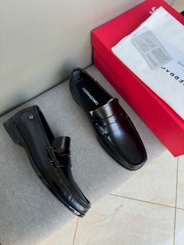 GIÀY NAM LOAFER FGM DÁNG MOC-TOE DA BÒ BÓNG SÂU ĐƯỜNG KHÂU THỦ CÔNG