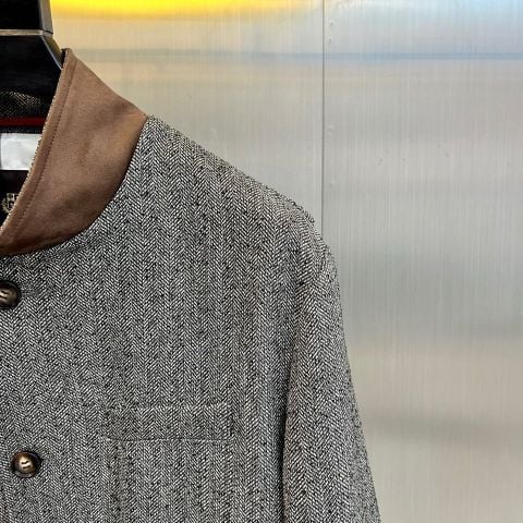 ÁO JACKET NAM LP PHOM BLAZER 2 KIỂU CỔ VẢI DỆT XƯƠNG CÁ PHỐI CỔ TƯƠNG PHẢN
