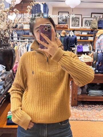 ÁO LEN NAM NỮ  Lorro* Piana*  * LEN GÂN CỔ ZIP NỬA KHÓA – ÔM NHẸ TÔN DÁNG