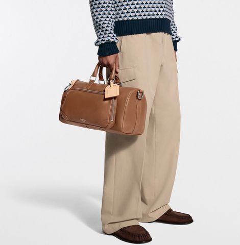 TÚI DU LỊCH NAM L V KEEPALL CARGO BANDOULIÈRE 35 DA BÊ NAPPA CARAMEL