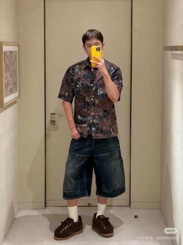 ÁO SƠ MI NAM L V DÒNG NIGO HỌA TIẾT IN HOA ĐỘC BẢN