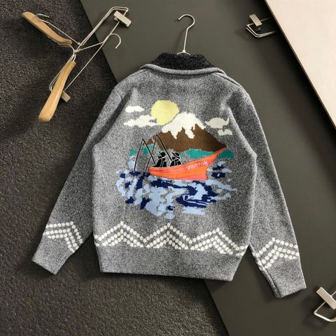 ÁO LEN NAM LV* ZIP CỔ CAO JACQUARD