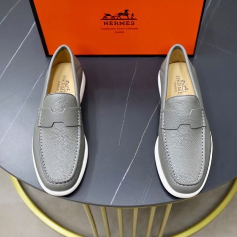 GIÀY SLIP ON NAM HERM* – VÂN SẦN CAO CẤP, KHÓA CHỮ H, ĐẾ FOAM 3CM SIÊU NHẸ