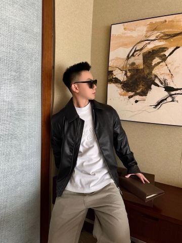 ÁO KHOÁC NAM D* CANNAGE BLOUSON PHỐI DA CAO CẤP CHẦN HỌA TIẾT SAU LƯNG