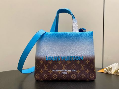 TÚI XÁCH NAM NỮ LV* MINI SHOPPER TOTE OMBRÉ XANH – MONOGRAM BIỂU TƯỢNG