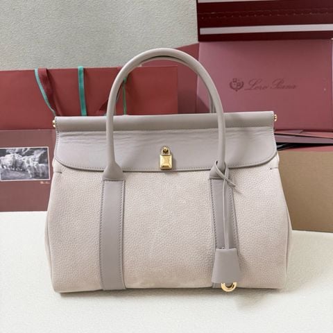 TÚI XÁCH L P LOOM L32 DA BÊ NUBUCK VÂN HẠT, PHOM TOP HANDLE QUIET LUXURY